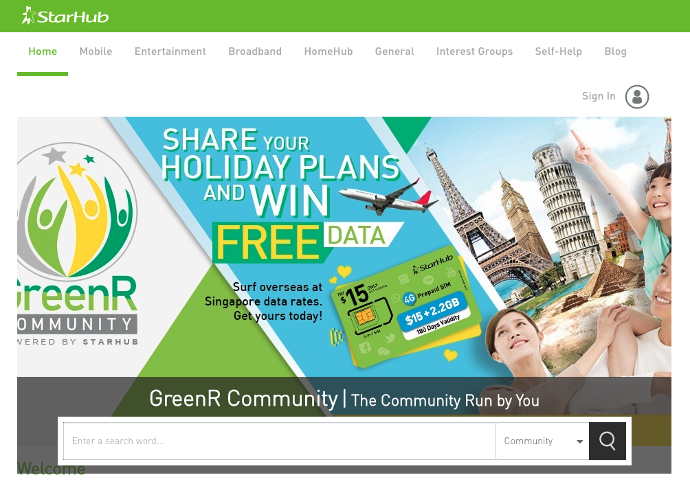 screenshot from starhub community